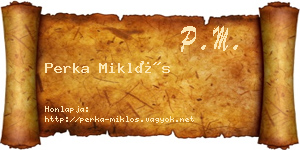 Perka Miklós névjegykártya